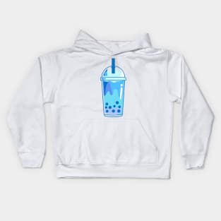 Blue boba Kids Hoodie